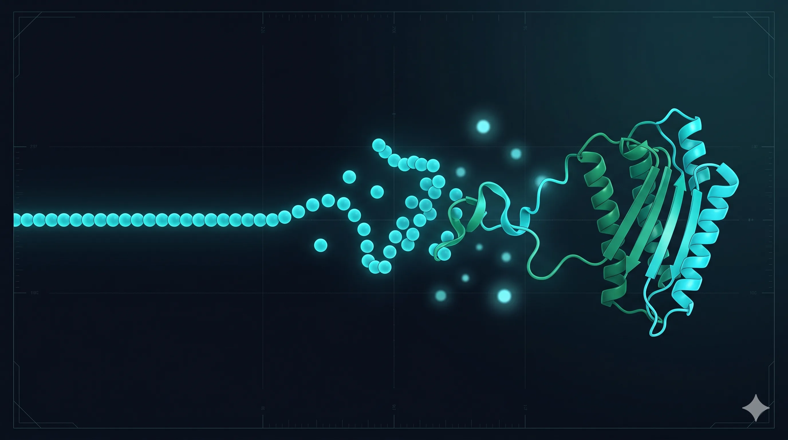 Single-sequence protein fold predicted by ESMFold, with per-residue pLDDT confidence shaded across a compact monomeric structure