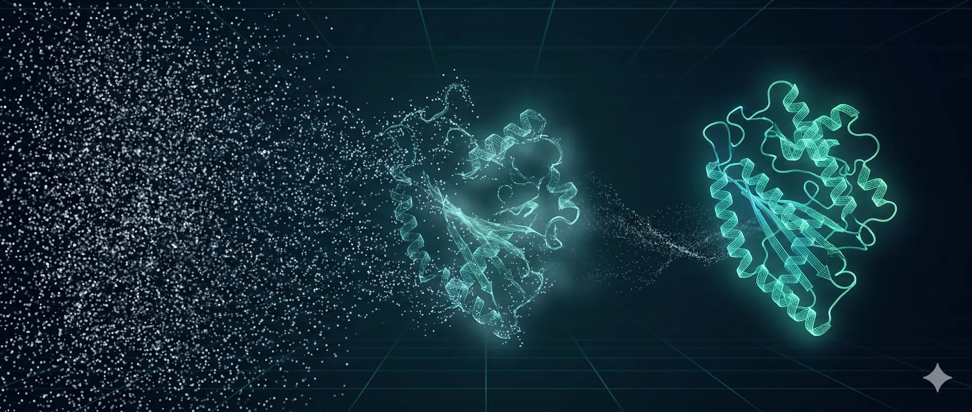 Protein backbone structures emerging from gaussian noise through the RFdiffusion diffusion process